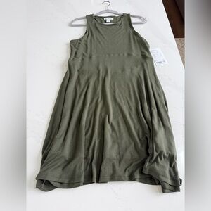 Athleta Olive Green Sleeveless Swing Dress